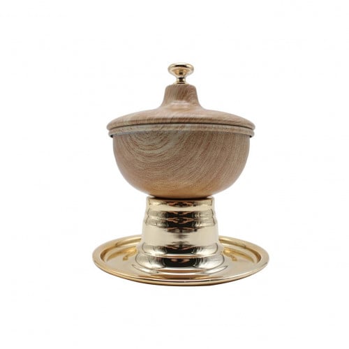 تمرية لون خشبى بقاعدة ذهبى