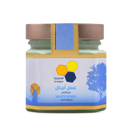 عسل ابيض جبلي مع العكبر الأخضر (بروبلس) 250 جرام