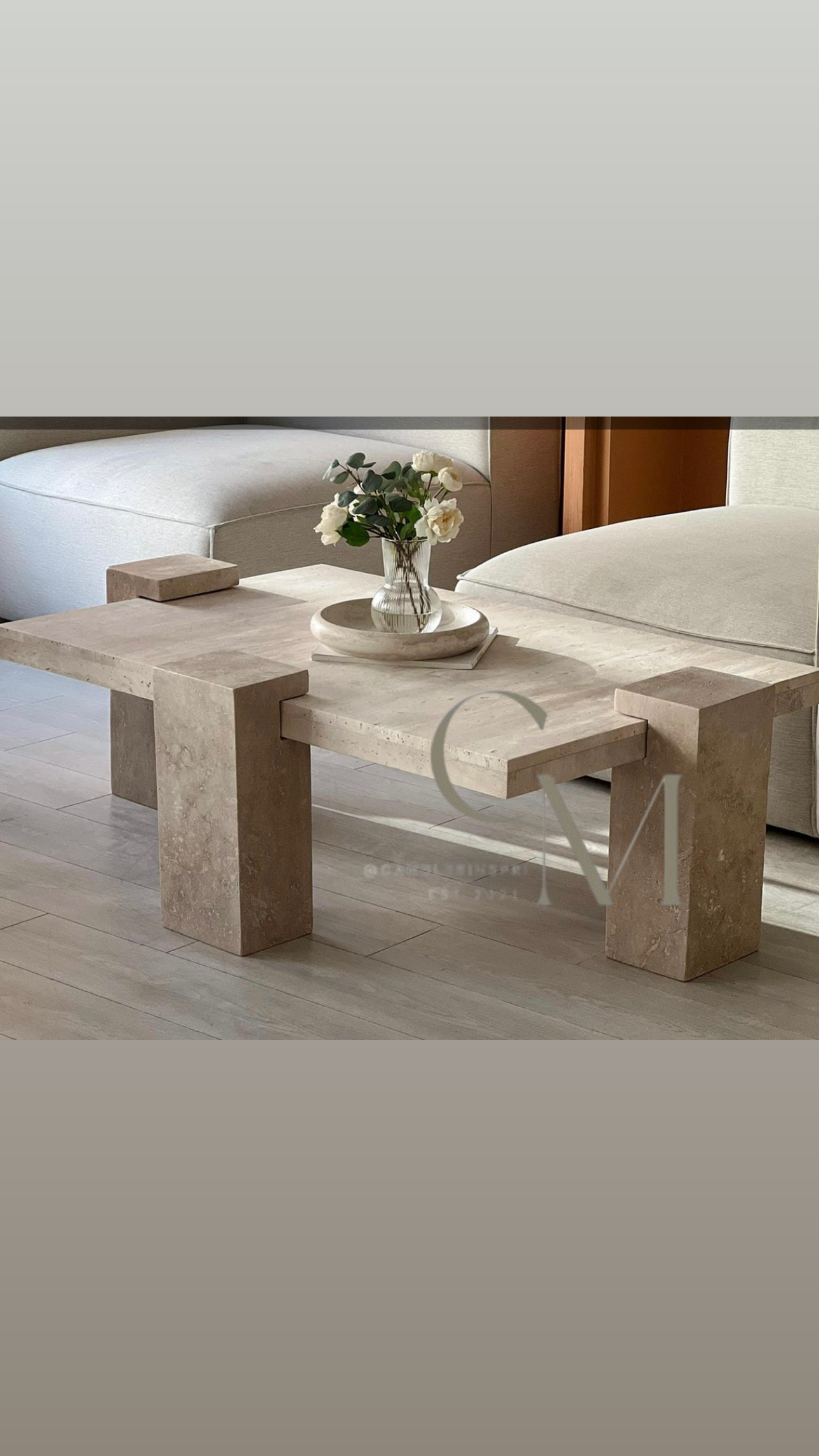 طاوله قهوه  رخام الفاتح