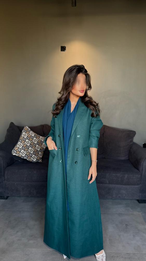 بليزر قماش لينن لون زيتي