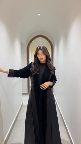 عباية قماش كريب سيرميك مع تفته
