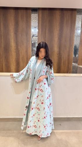 عبايه شيفون سماوي