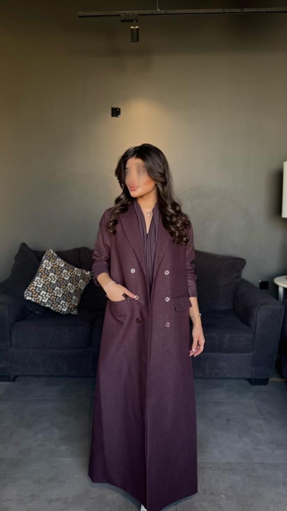 بليزر قماش لينن عنابي