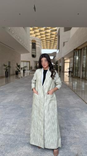 بليزر لينن مقصب لون تيفاني ابيض