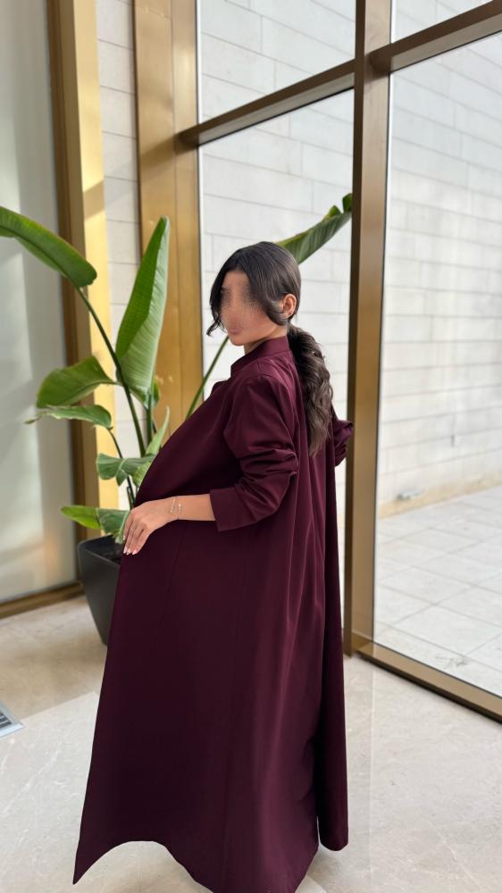 بليزر قماش كريب بدون لمعه طايح عنابي