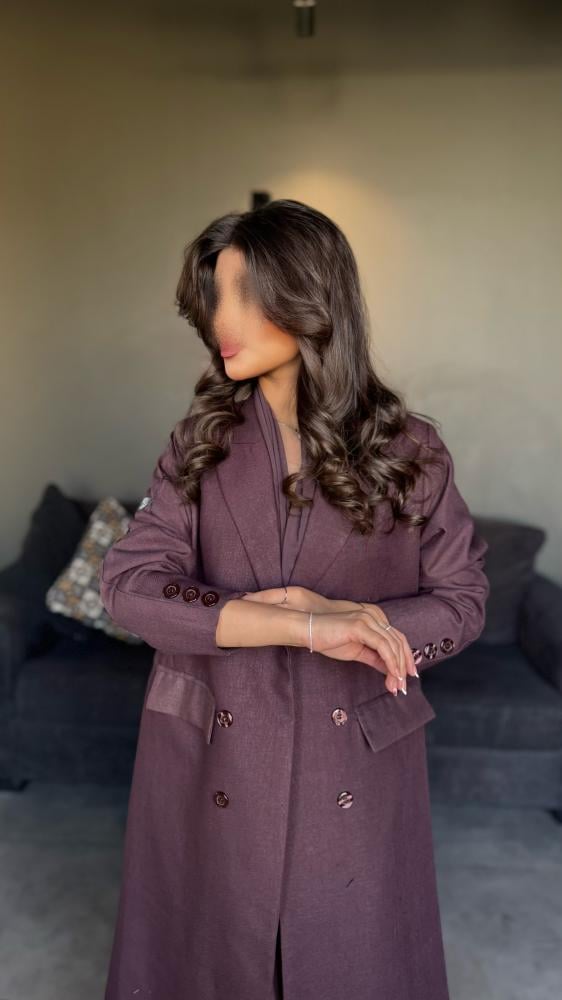 بليزر قماش لينن عنابي