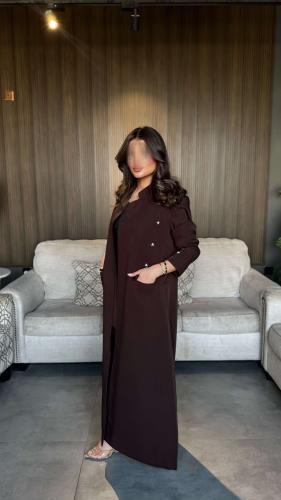 بليزر قماش كوبرا لولو صدر لون بني
