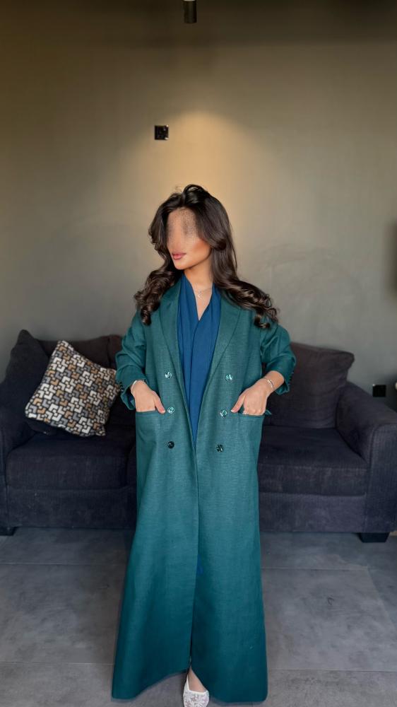 بليزر قماش لينن لون زيتي