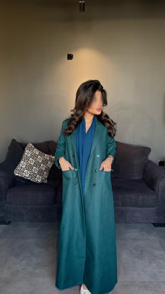 بليزر قماش لينن لون زيتي