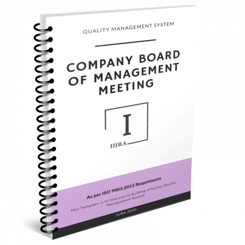 ISO 9001 Kit - Company Board of Management Meeting
