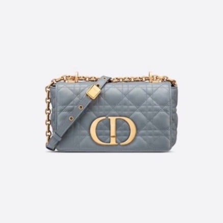 SMALL DIOR CARO BAG Cloud Blue Supple Cannage Calfskin JOY