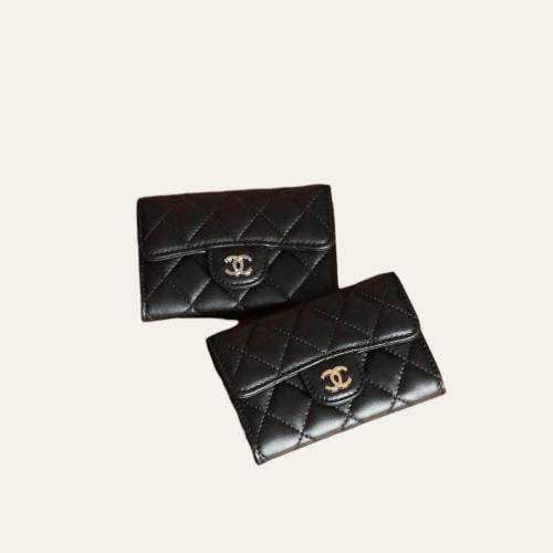 Chanel wallet lambskin leather