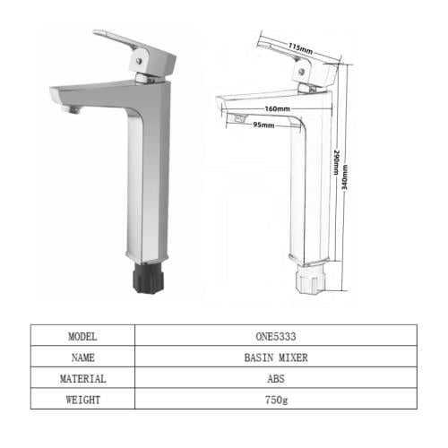 خلاط مغسلة OS5332 صيني كروم عالي ABS سداسي