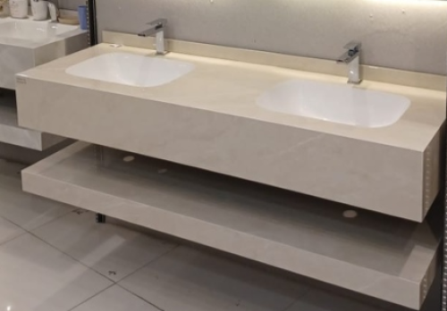 "مغسلة بورسلان حوض ليزر OS176 مقاس 150 سم   بيج مرخم لامع  "