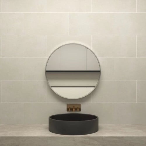 مراية one دائري إطار ألمنيوم رمادي