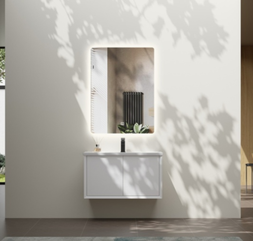 مغسلة خشب مقاس 80 سم OS128 BMF صيني ابيض مطفي حوض سيراميك