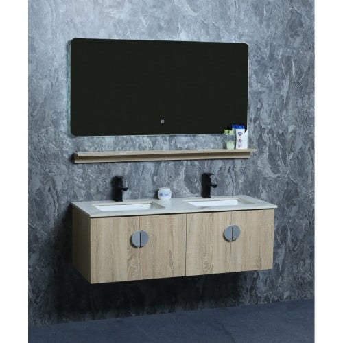 مغسلة خشب لون خشبي فاتح مقاس 120سم