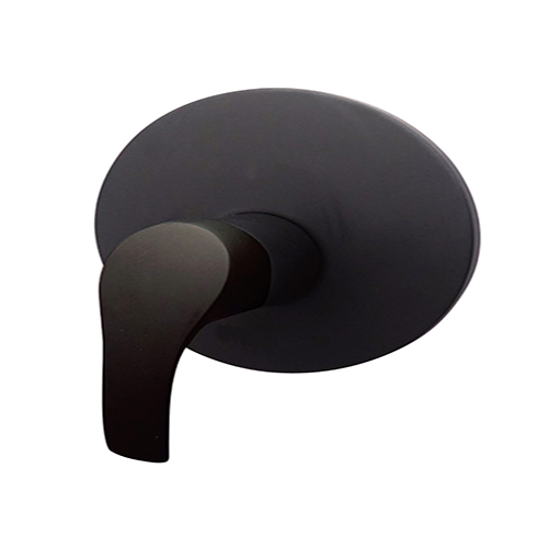 مسكة خلاط دش مخفي خط واحد اسود دائري مع الوجه