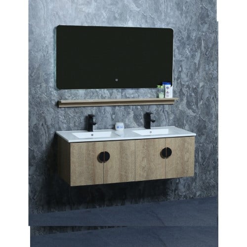 مغسلة خشب لون خشبي مقاس 120سم