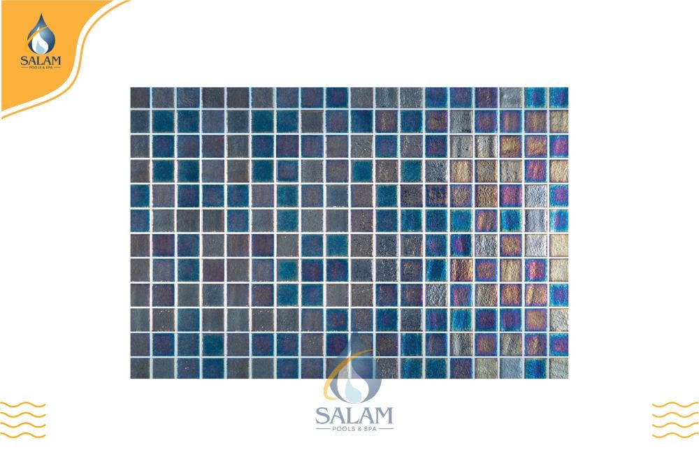بلاط أسباني موزاييك للمسابح 2.5* 2.5 Pearl 100 ( عينه شيت مقاس 30*30 سم )