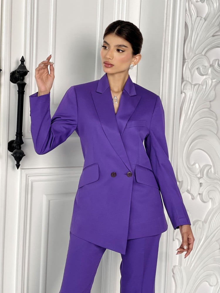 Purple Suit Set with Long Jacket Cut. SUITABILITY LUXURY SUITS