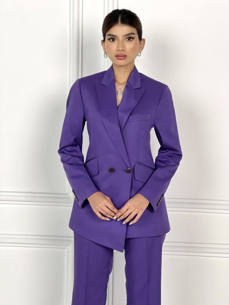 Purple Suit Set with Long Jacket Cut. SUITABILITY LUXURY SUITS