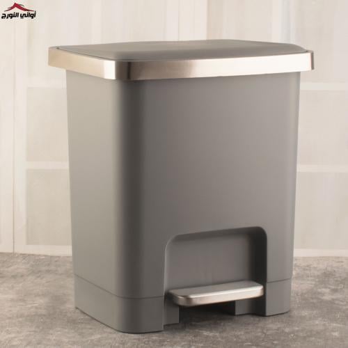 سلة مهملات رمادي مستطيل