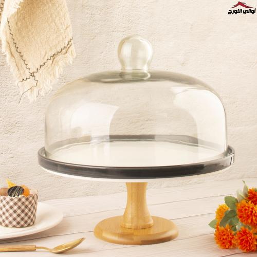 ستاند كيك اريانا بغطاء زجاج