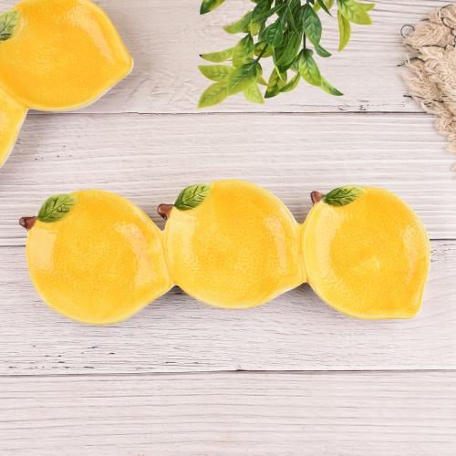 صحن ثلاثي شكل ليمون