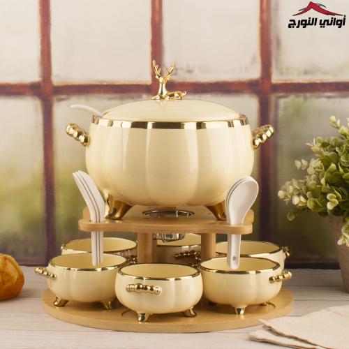 طقم شوربة ريفال بيج بقاعدة خشب