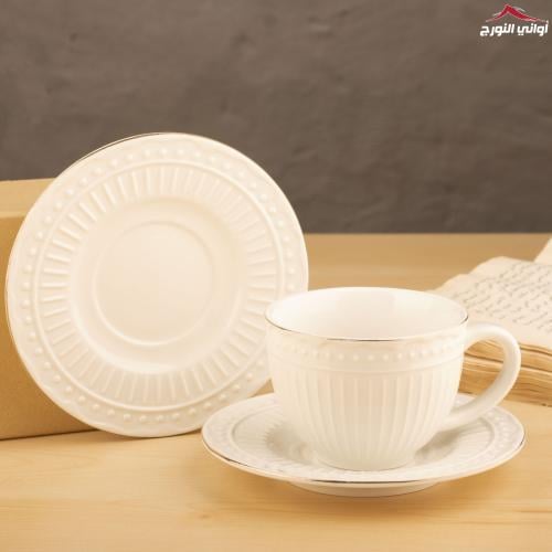 طقم اكواب قهوة أبيض