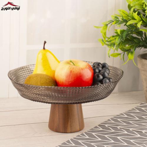 صحن فواكه بقاعدة خشب