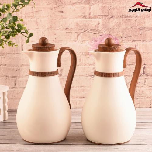 طقم ترامس البيان أبيض خشبي