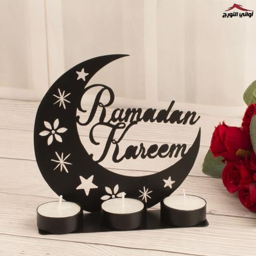 حامل شموع شكل هلال أسود