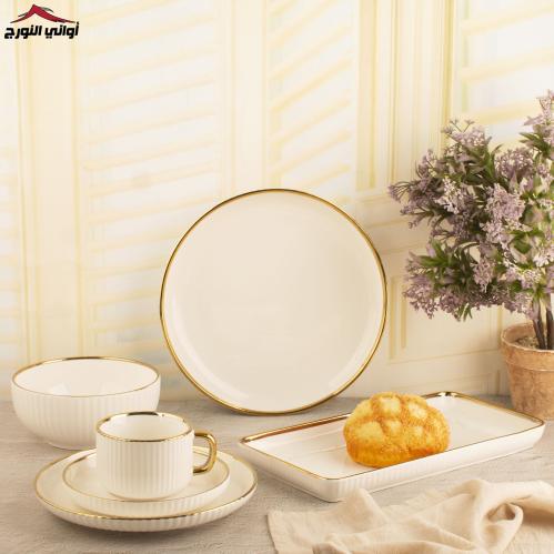 طقم عشاء أبيض 32 قطعة
