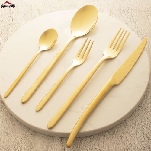 طقم ملاعق 30 قطعة ذهبي