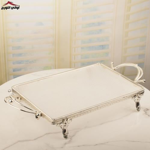 تبسي مستطيل رنيم فضي