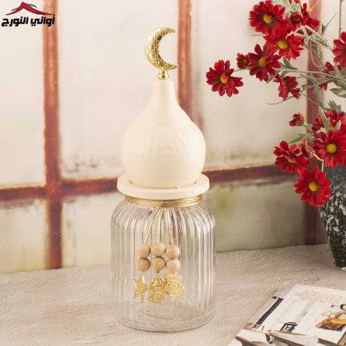 علبة زجاج بغطاء هلال (وجدان)