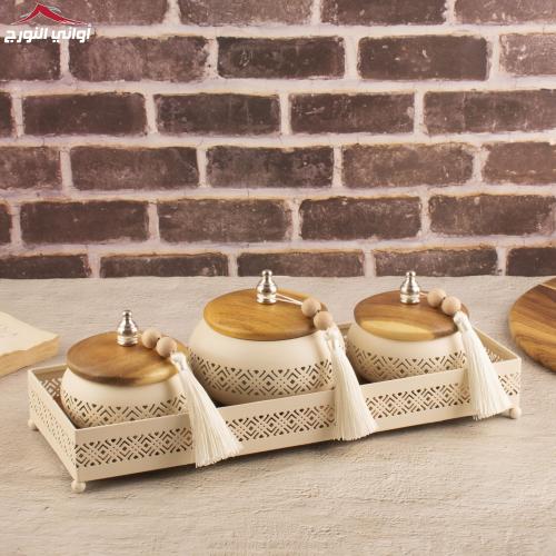 طقم ضيافة بصينية ثلاثي (إلهام)