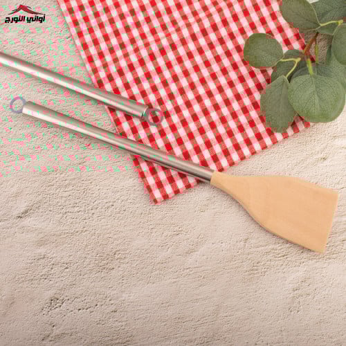 ملعقة خشب بيد ستيل