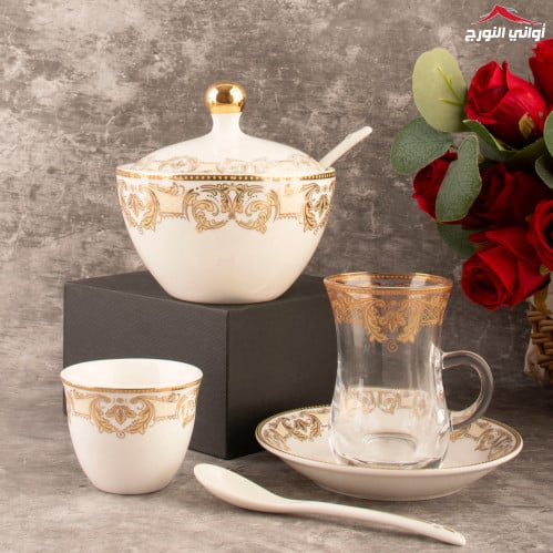 طقم بيالات وفناجين وسكرية 26 قطعه