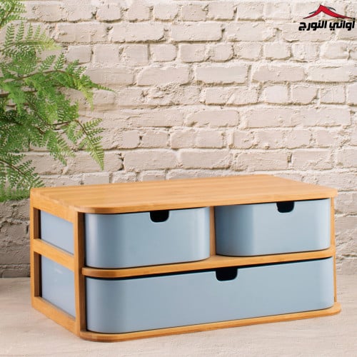 منظم ادرج بلاستيك بستاند خشب