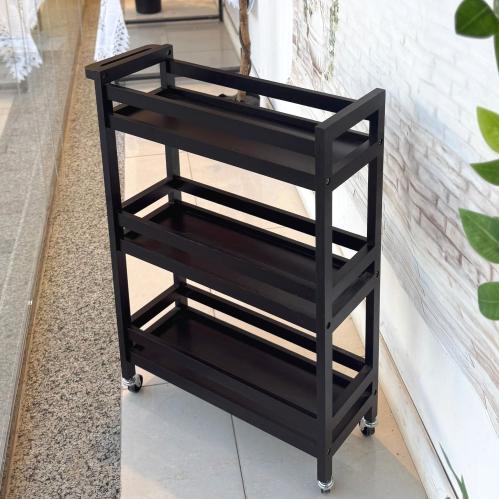 -رفوف تنظيم مستطيل خشب أسود