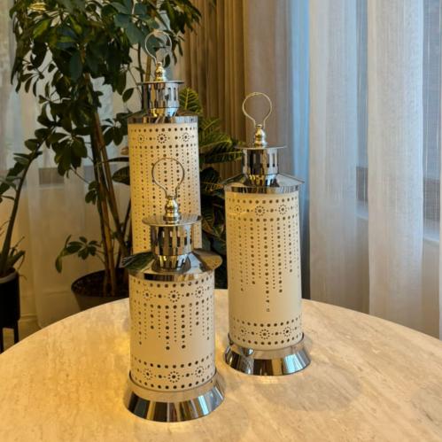 فانوس نارين ابيض فضي