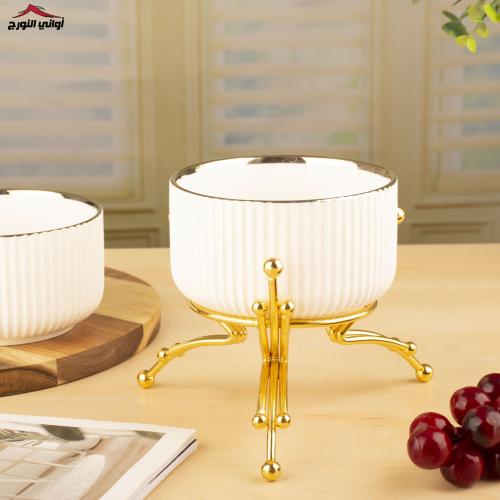 صحن فواكه أو حلويات رشا بستاند ذهبي