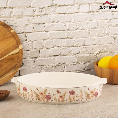 صينية فرن سيراميك بيضاوي مورد