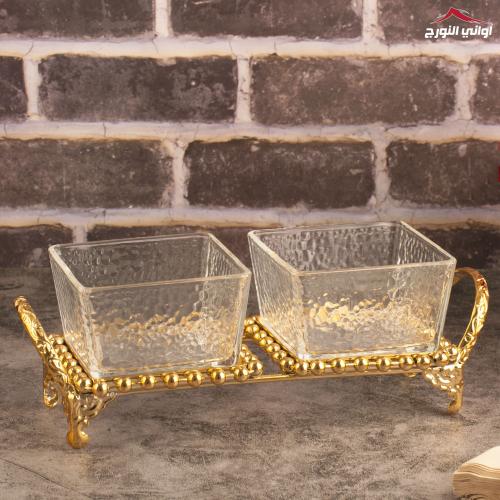 طقم مكسرات جاسمين ثنائي ذهبي