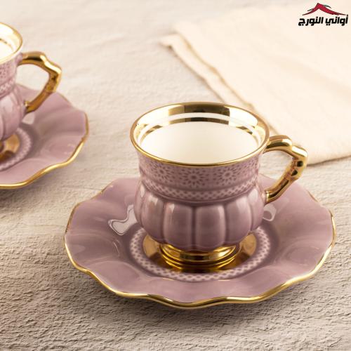 طقم أكواب شاي الفخامة موف