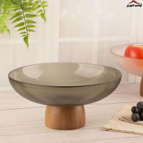 صحن فواكه بقاعدة خشب