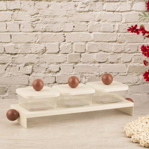 طقم صحون مكسرات ندى ثلاثي